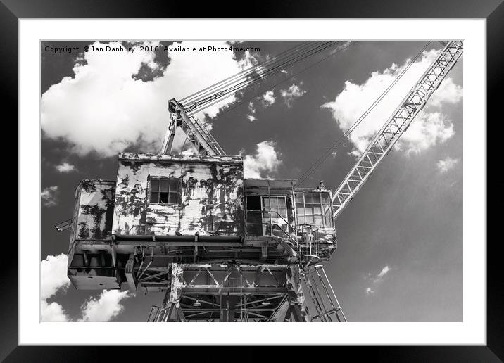 Navy Yard Crane Framed Mounted Print by Ian Danbury
