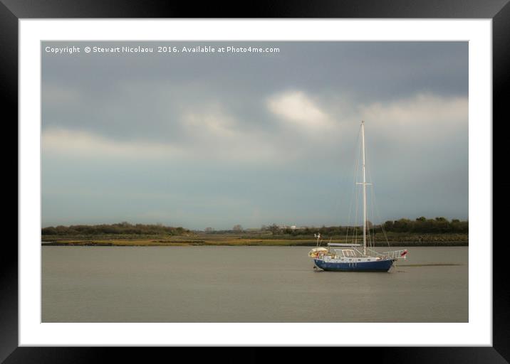 A Brisk WInter Walk Down By The River Framed Mounted Print by Stewart Nicolaou