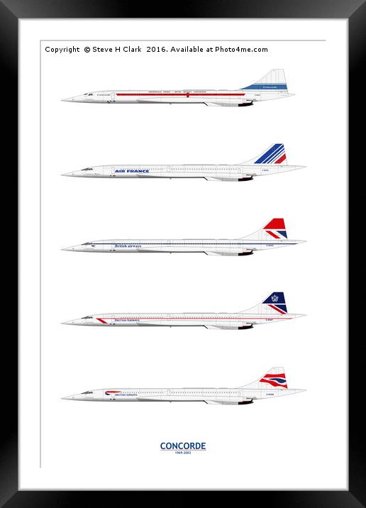 Concorde 1969-2003 Framed Mounted Print by Steve H Clark