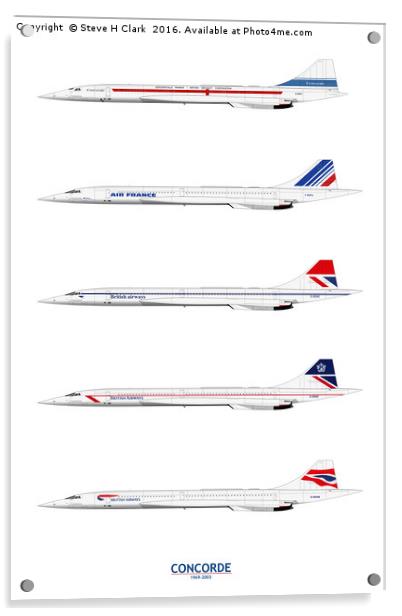 Concorde 1969-2003 Acrylic by Steve H Clark