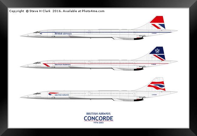 British Airways Concords 1976-2003 Framed Print by Steve H Clark