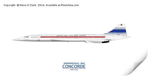 Prototype Concorde 001 F-WTSS Print by Steve H Clark