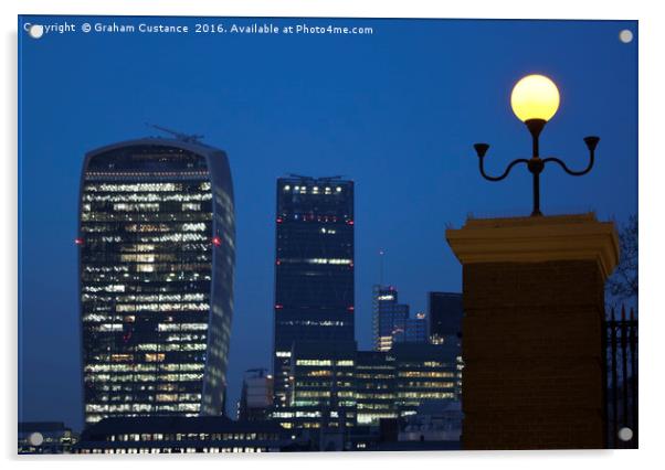 London Skyline Acrylic by Graham Custance