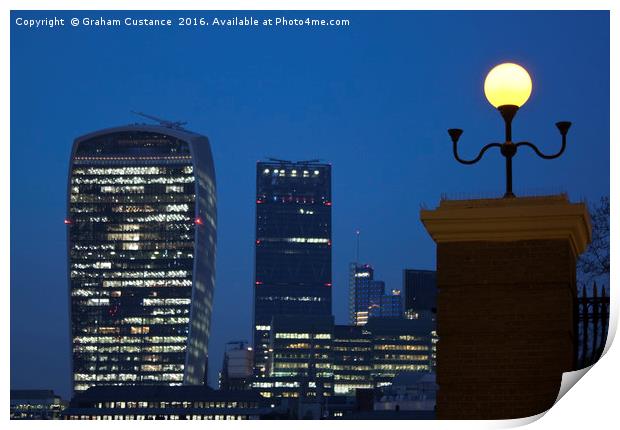 London Skyline Print by Graham Custance