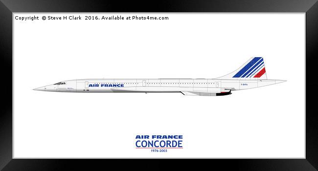 Air France Concorde Framed Print by Steve H Clark