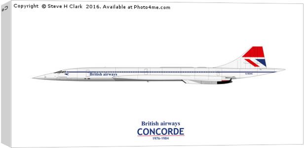 British Airways Concorde 1976-1984 Canvas Print by Steve H Clark