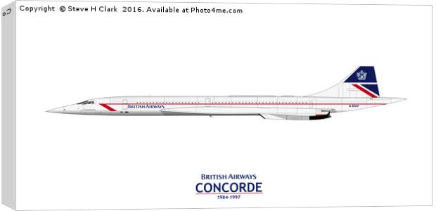British Airways Concorde 1984-1997 Canvas Print by Steve H Clark