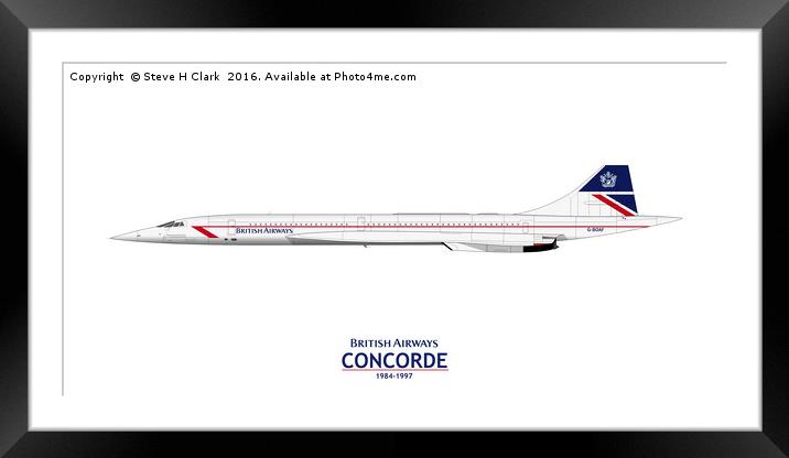 British Airways Concorde 1984-1997 Framed Mounted Print by Steve H Clark