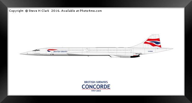 British Airways Concorde 1997-2003 Framed Print by Steve H Clark