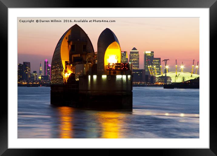 Thames Barrier Lone Protector Framed Mounted Print by Darren Willmin