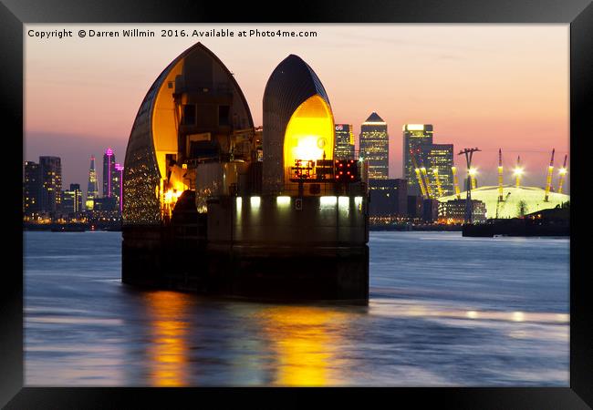Thames Barrier Lone Protector Framed Print by Darren Willmin