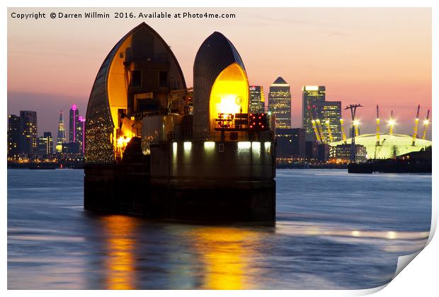 Thames Barrier Lone Protector Print by Darren Willmin
