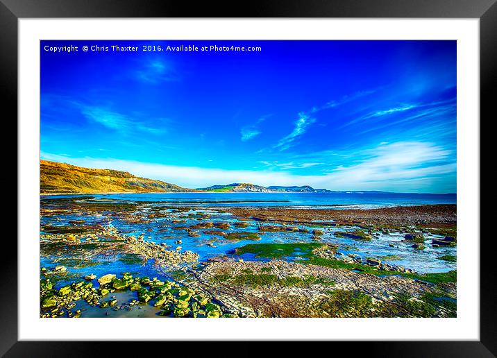 Low Tide at Lyme Regis Framed Mounted Print by Chris Thaxter