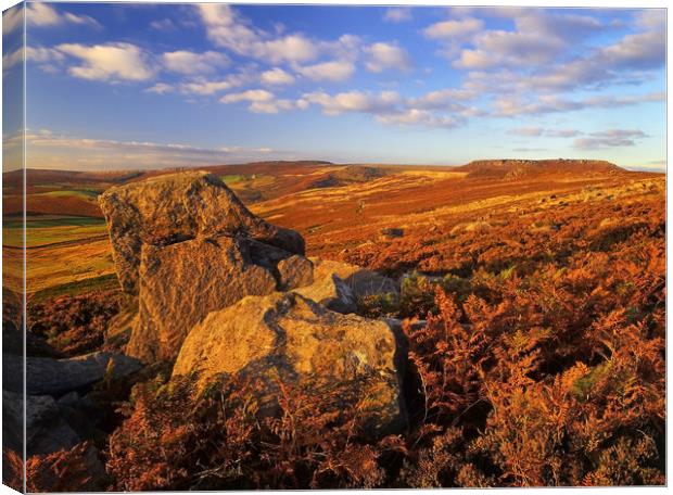 Over Owler Tor & Stanage Edge Canvas Print by Darren Galpin