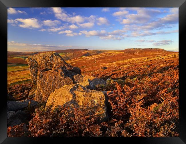 Over Owler Tor & Stanage Edge Framed Print by Darren Galpin