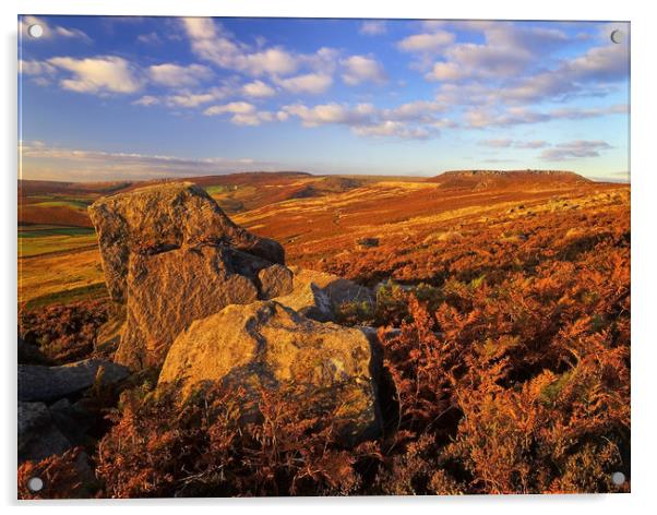 Over Owler Tor & Stanage Edge Acrylic by Darren Galpin