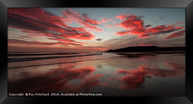Sunrise on Sandhaven Beach Framed Print by Ray Pritchard