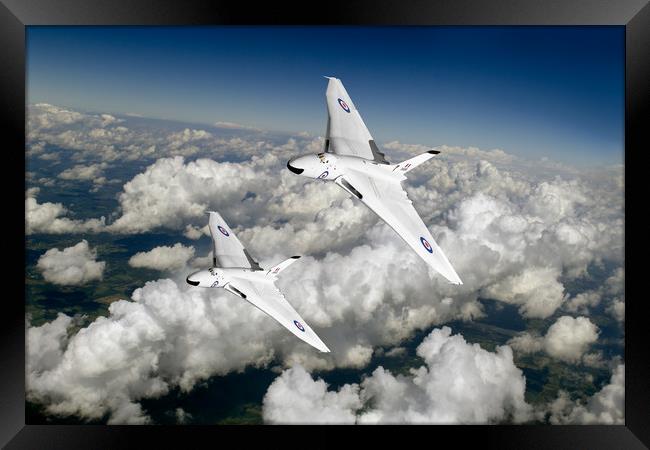 Two Avro Vulcan B1 nuclear bombers Framed Print by Gary Eason