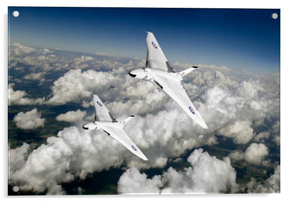 Two Avro Vulcan B1 nuclear bombers Acrylic by Gary Eason