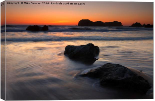 Face Rock Sunset Canvas Print by Mike Dawson