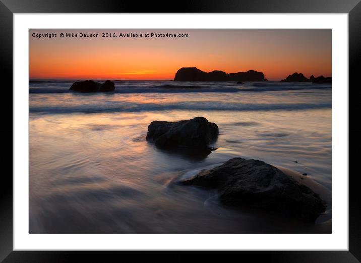Face Rock Sunset Framed Mounted Print by Mike Dawson