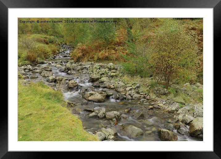 ROCKY STREAM Framed Mounted Print by andrew saxton