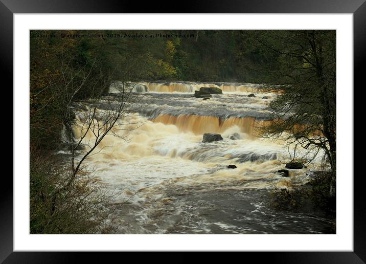 YORKSHIRE WATERFALLS Framed Mounted Print by andrew saxton