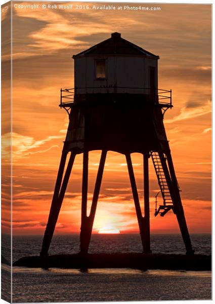 Dovercourt Leading Light Canvas Print by Rob Woolf