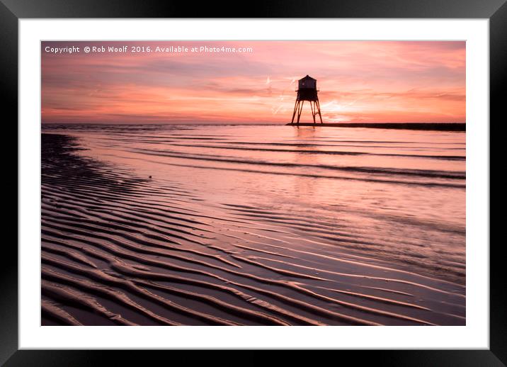Dovercourt Leading lights Framed Mounted Print by Rob Woolf