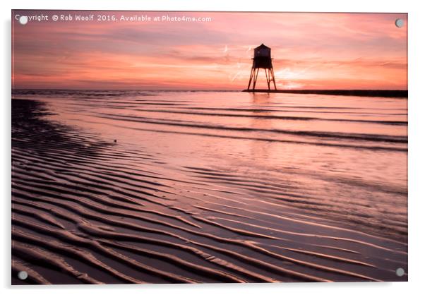 Dovercourt Leading lights Acrylic by Rob Woolf