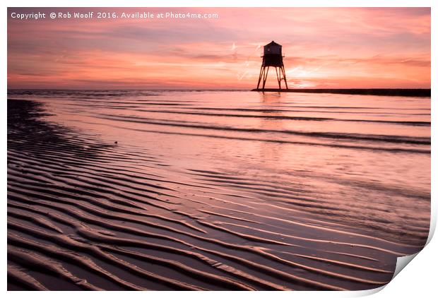 Dovercourt Leading lights Print by Rob Woolf