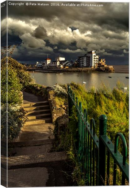 Stormclouds over Weston-super-Mare Canvas Print by Pete Watson