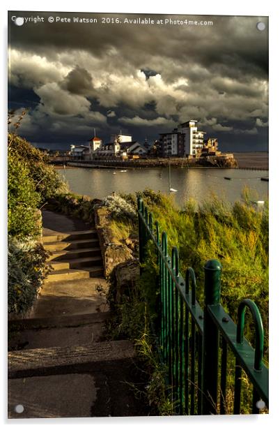 Stormclouds over Weston-super-Mare Acrylic by Pete Watson