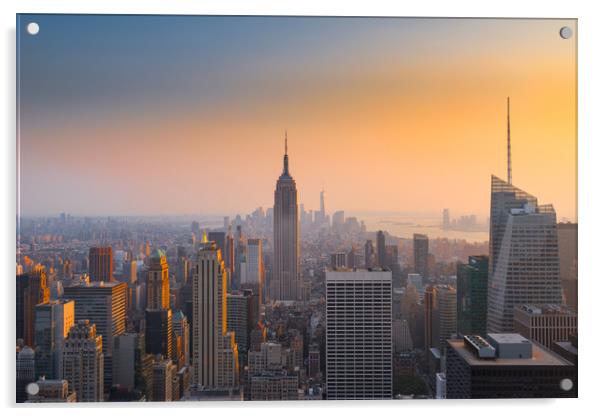 Empire State dusk view NYC Acrylic by Greg Marshall