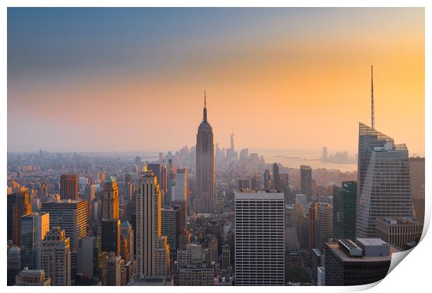 Empire State dusk view NYC Print by Greg Marshall