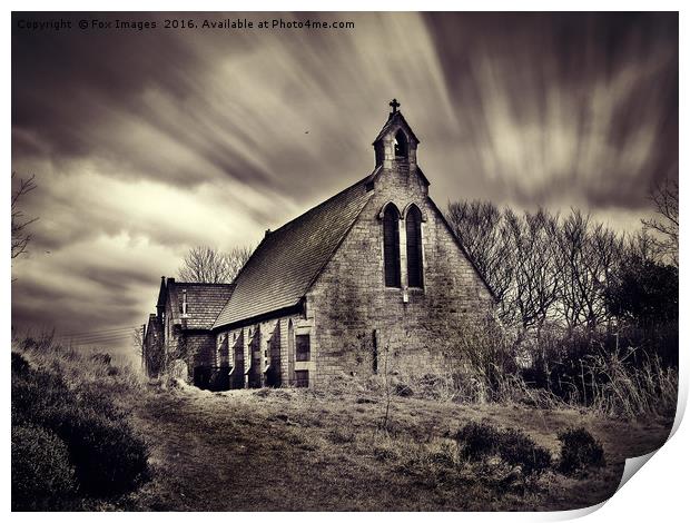 Old church in lancashire Print by Derrick Fox Lomax