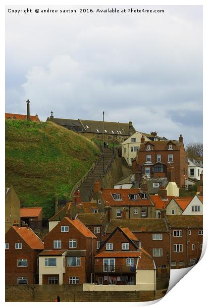 WHITBY'S STEPS Print by andrew saxton