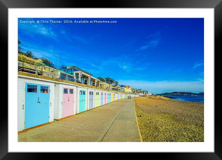 Beach Huts at Lyme Regis Framed Mounted Print by Chris Thaxter