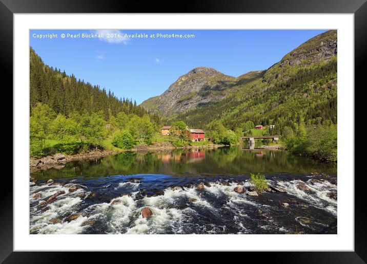 Smorkleppai River, Telemark, Norway Framed Mounted Print by Pearl Bucknall