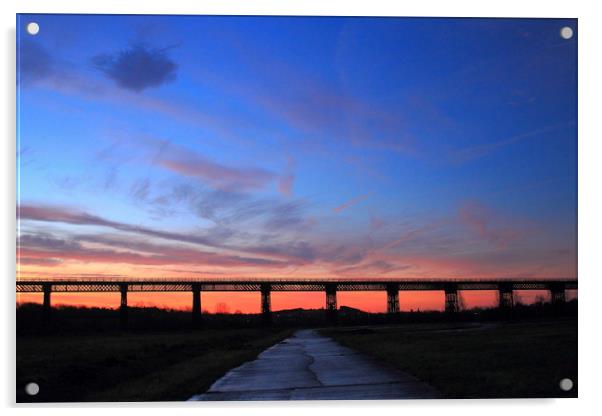 Sunrise at Bennerley Acrylic by Steve Adams