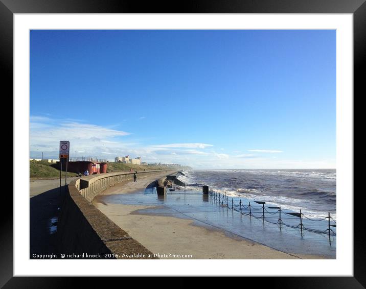 Winters walk along the sea side Framed Mounted Print by richard knock