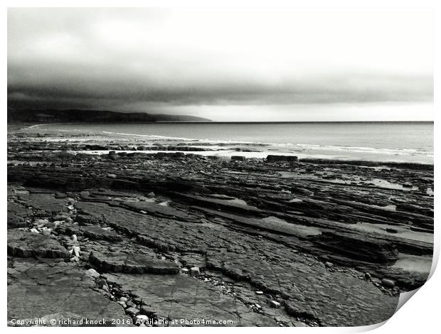 stoney beach Print by richard knock