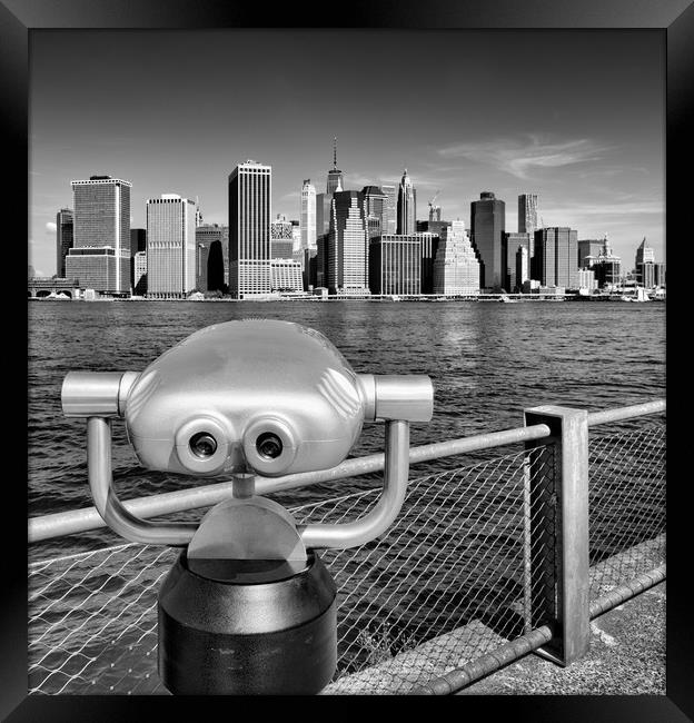 Manhattan Skyline from Brooklyn Framed Print by Greg Marshall