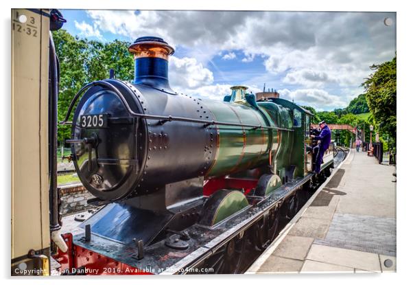 Train at Buckfastleigh Acrylic by Ian Danbury