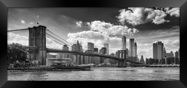 Brooklyn Bridge Manhattan Skyline from Brooklyn Framed Print by Greg Marshall