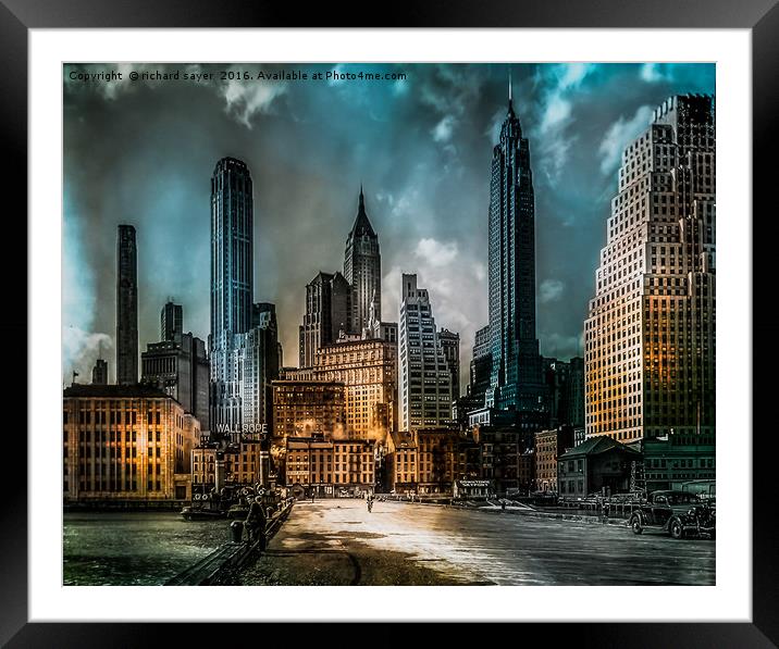 Old New York Framed Mounted Print by richard sayer