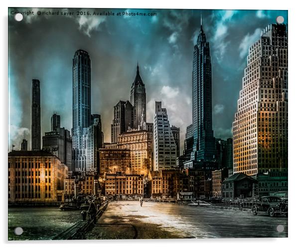 Old New York Acrylic by richard sayer