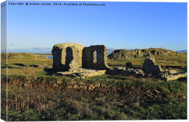 ANGLESEY RUINS Canvas Print by andrew saxton