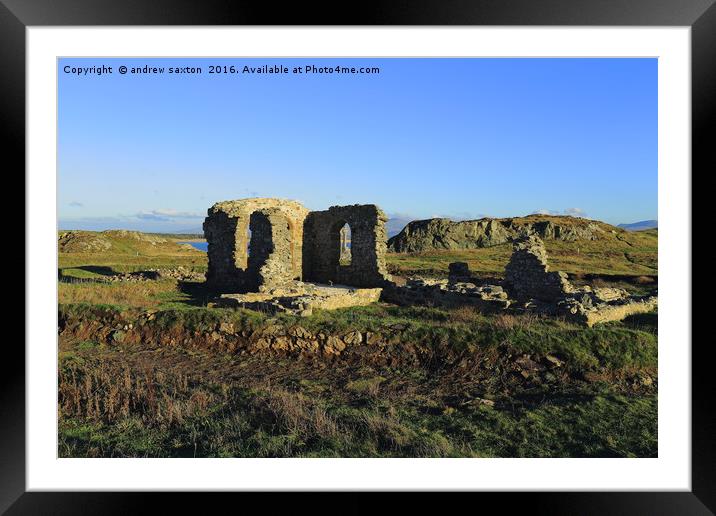 ANGLESEY RUINS Framed Mounted Print by andrew saxton