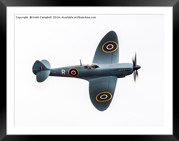 Spitfire PL965 Framed Mounted Print by Keith Campbell
